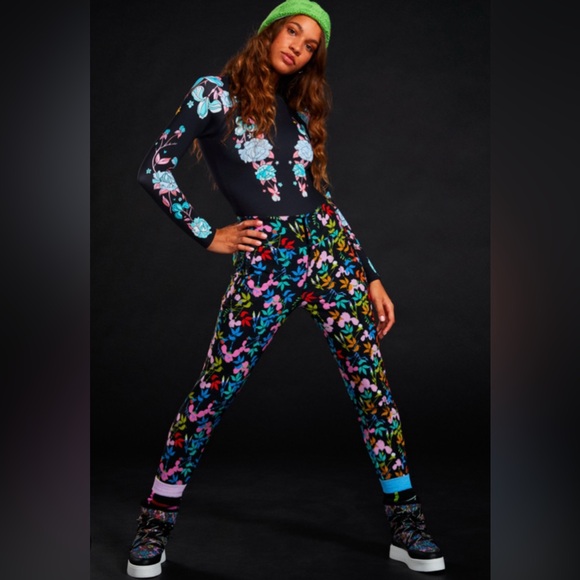 Rowley + Roxy Technical Snow Pants in Black Multifloral.NWT•Small - Picture 1 of 7